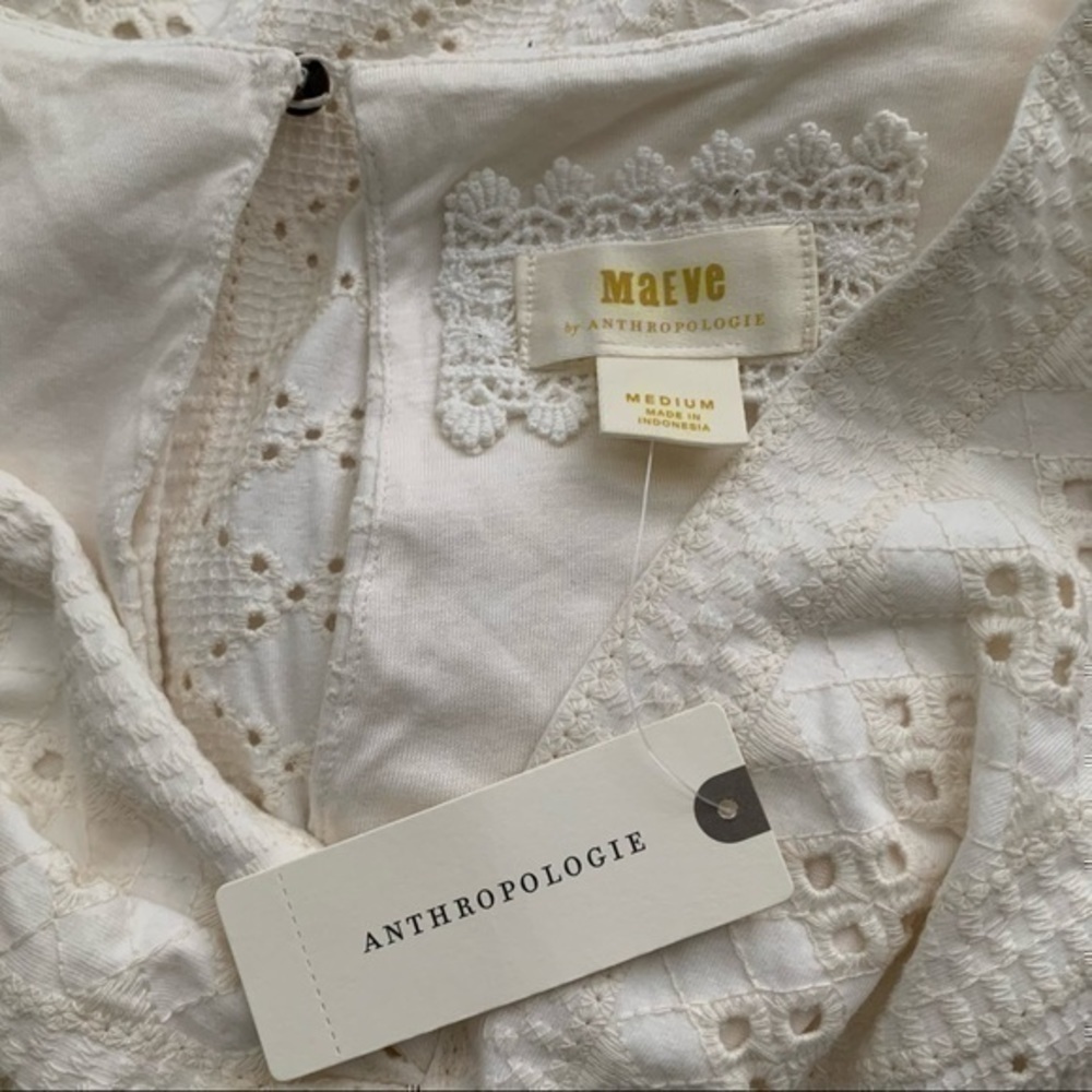 Anthropologie White Eyelet Maxi Dress - Picture 8 of 10